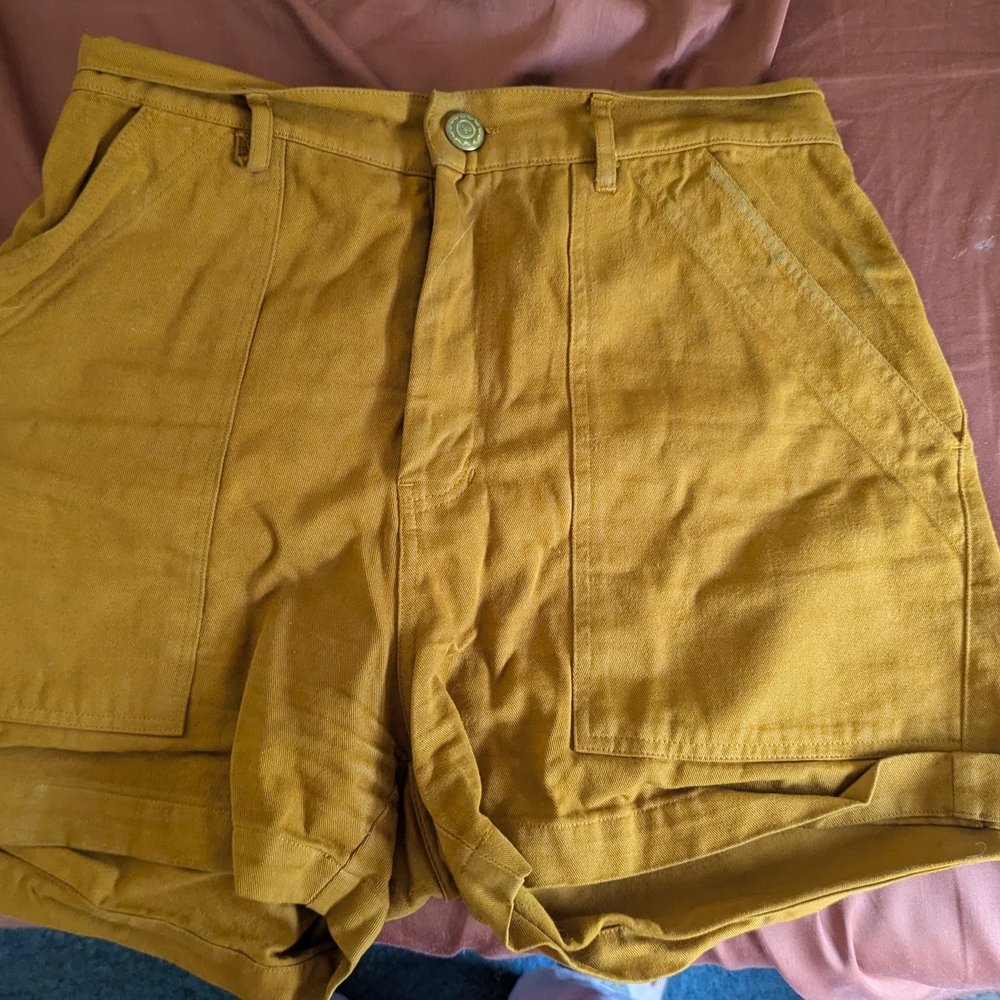 Big Bud Press Yellow Cargo Shorts Relaxed Fit